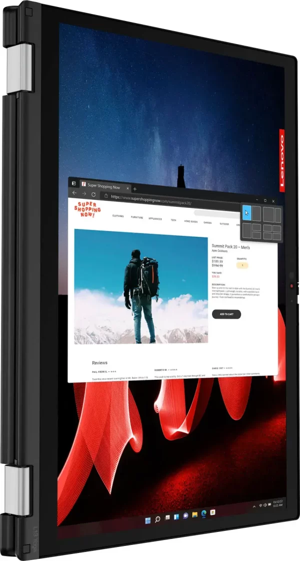 Lenovo Thinkpad Yoga L13 Gen 4 - 13.3" FHD X360 2-In-1 Toucscreen, Intel Core i5-1335U, 13th Gen, 1.3GHz up to 4.9GHz, 16GB DDR5 RAM, 256GB M.2 SSD, Backlite Keyboard, Fingerprints Reader, Windows 11 Pro, With Stylus Pen - Image 2